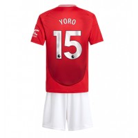 Manchester United Leny Yoro #15 Koti Peliasu Lasten 2024-25 Lyhythihainen (+ Lyhyet housut)